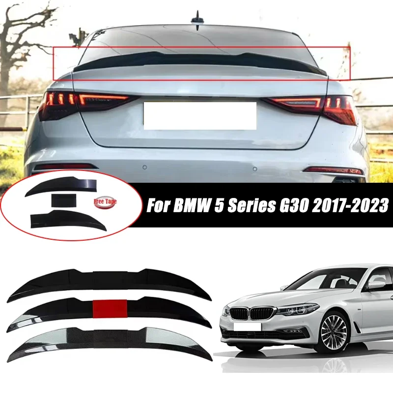3pcs Sedan Rear Trunk Spoiler For BMW 5 Series G30 2017-2023 Adjustable DIY Modified Trunk Spoiler Automotive Accessories