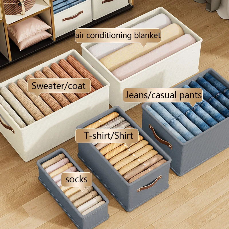 1PC Clothing and Toy Storage Box Foldable Dustproof Storage CabinetUncovered Bottom Sweater SockBedroom Odorless Storage Cabinet