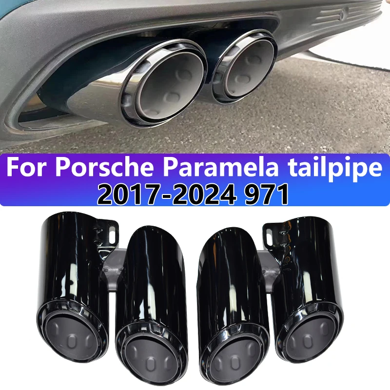 

For 2017- 2024 Porsche Paramela 971 Exhaust Pipe Modification GTS Black Quad Exhaust Mouth Muffler Tip Nozzle