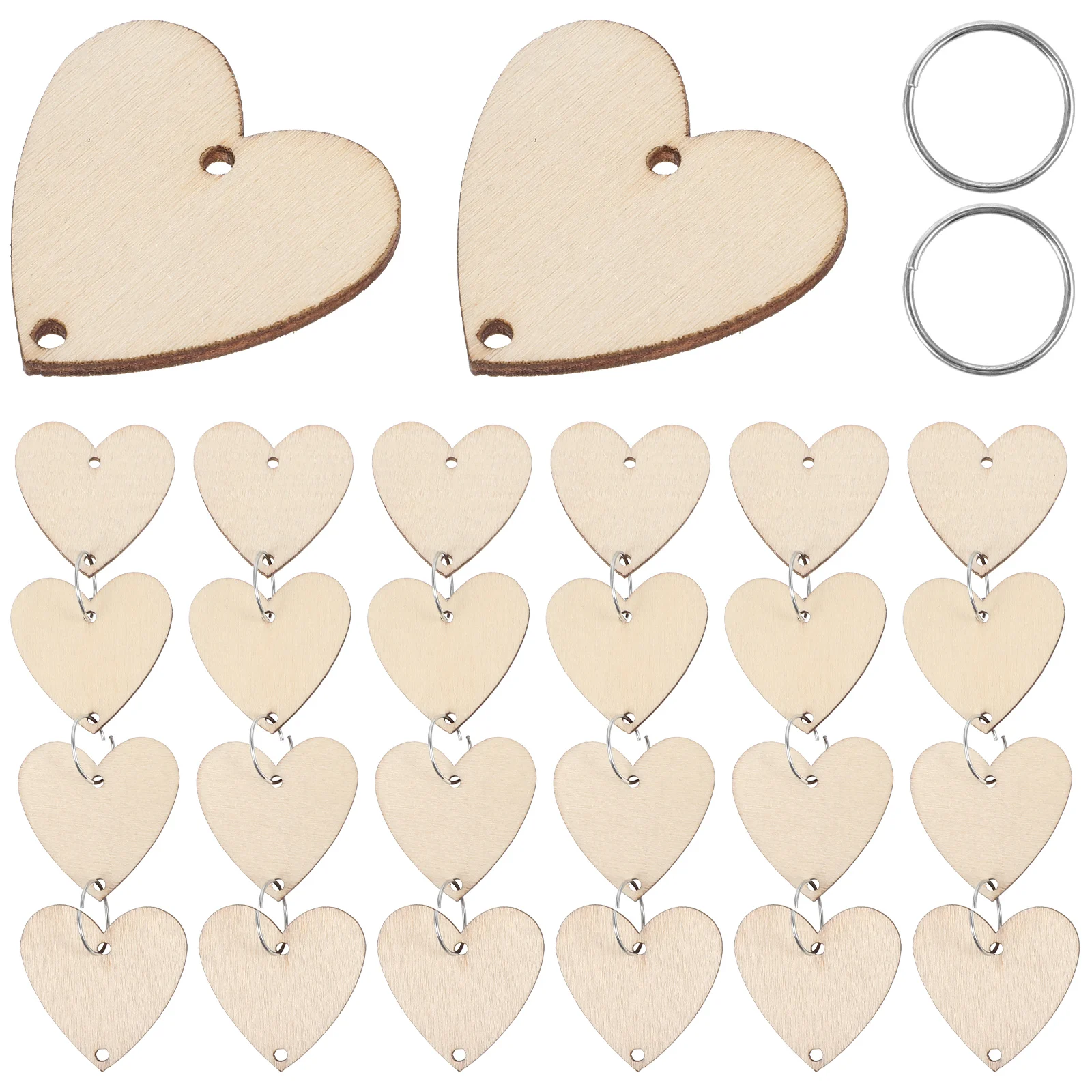 

50 Pcs Plaque Heart Shaped Wood Chips Decorations Birthday Calendar Plaques Diy Home