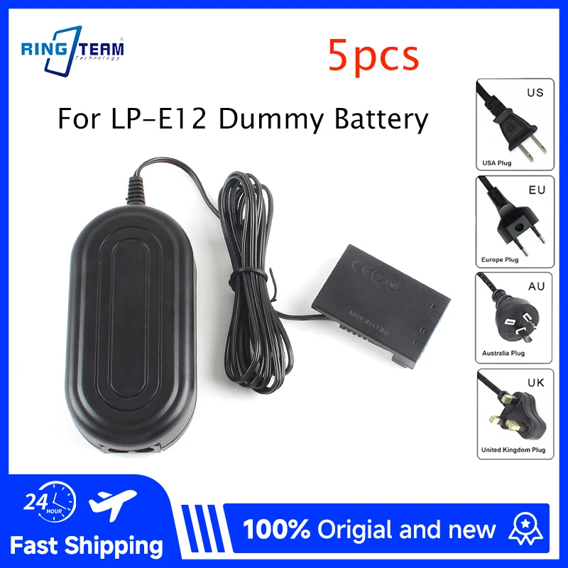 ACK-E15 DR-E15 DC Coupler LP-E12 Dummy Battery AC Power Adapter Kit for Canon EOS 100D, Rebel SL1, Kiss X7, PowerShot SX70 HS