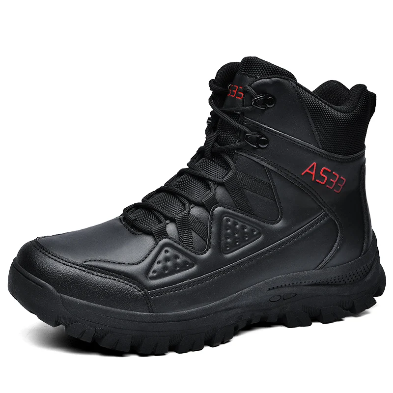 Men's High-top Tactical Boots, Breathable Combat Training Boots, Large Size Non-slip Durable Outdoor Hiking Boots - view 2