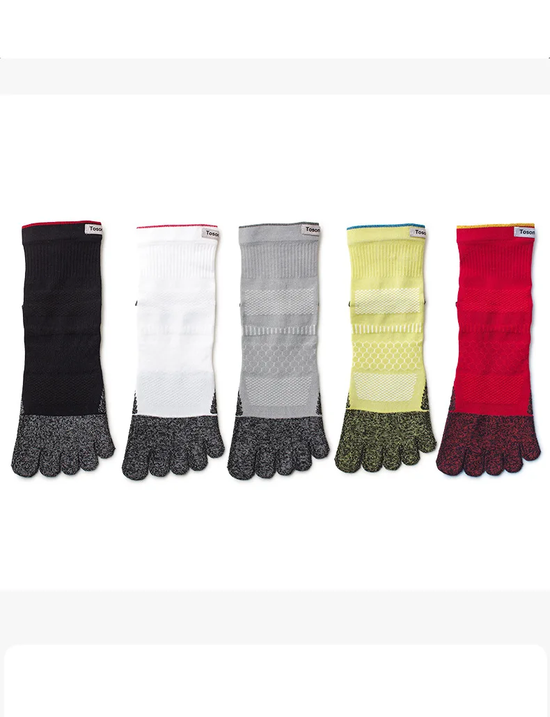 1/5 Paar COOLMAX Nylon-Schnelltrocknende Fünf-Zehen-Socken für Herren, atmungsaktiv, gegen Blasenbildung, für Sport, Laufen, Wandern, Sport-Zehensocken – Detail 4