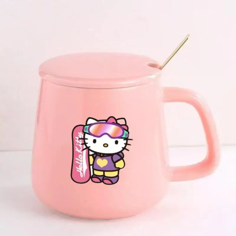 MINISO Usb 55 Degrees Constant Temperature Mug with Lid Suit Kawaii Hello Kitty Office Coffee Heating Cup Christmas Gifts Kit