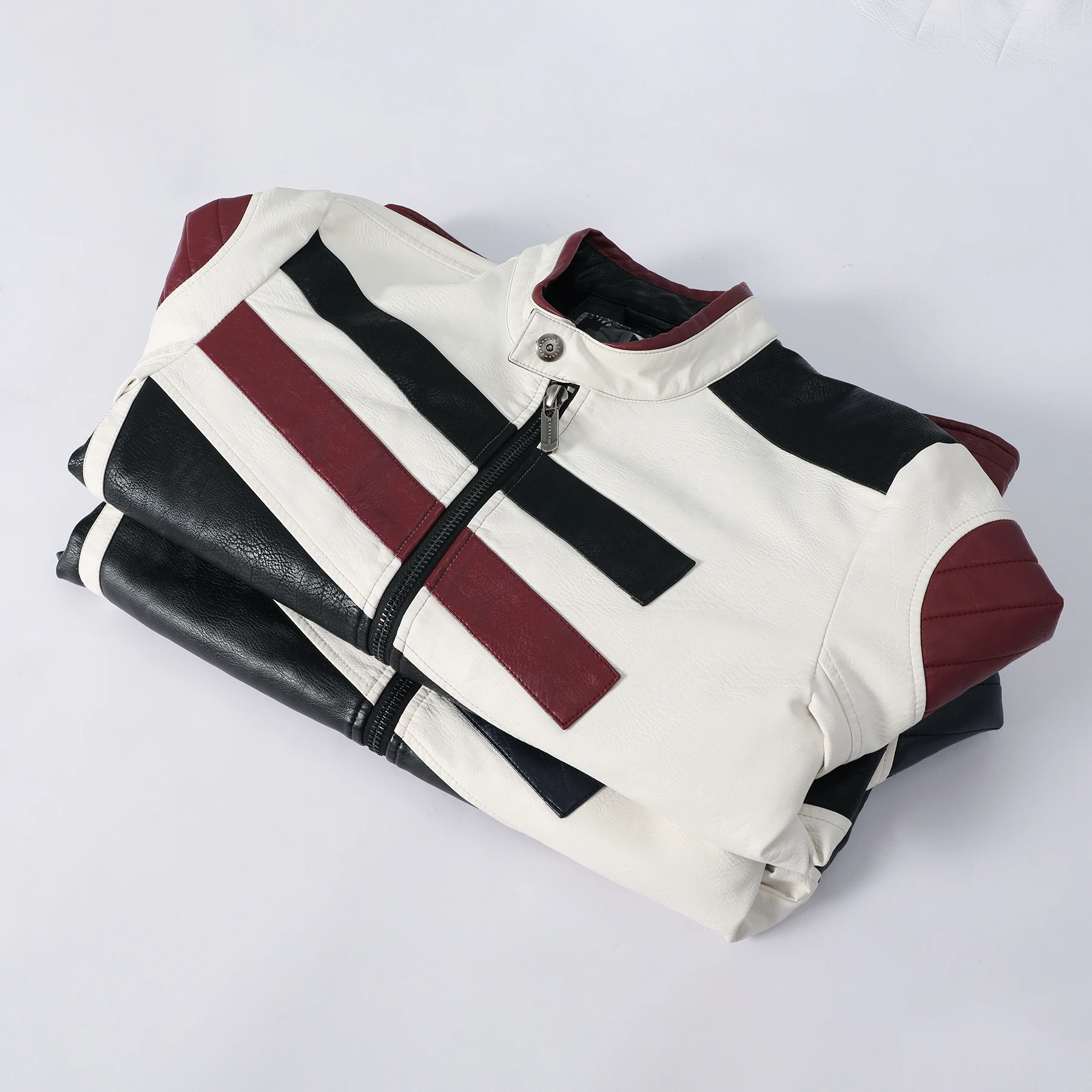 Men's PU Leather Coat Thickened Biker Jacket