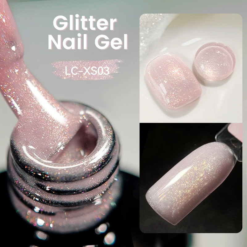 LILYCUTE 7ml Glitter Nail Gel Polish Sequins Colorful Shinning Gel Varnish Nail Art Semi Permanent Soak off Manicure UV LED Gel