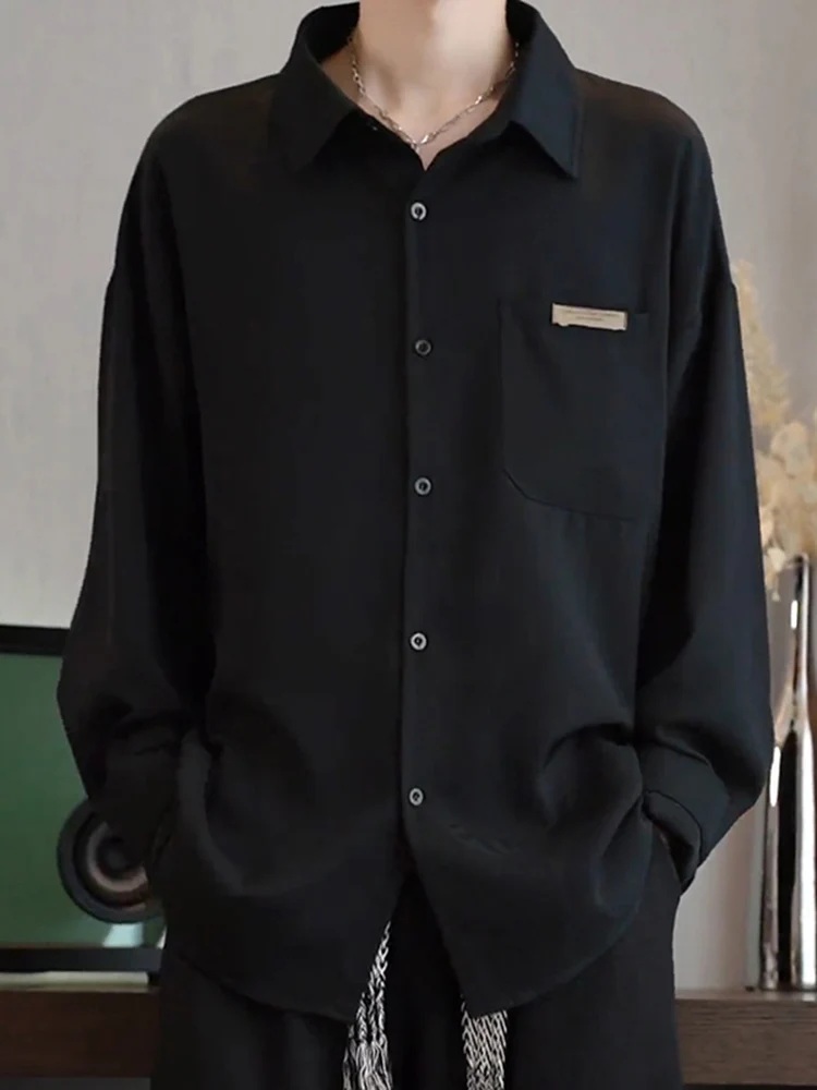 

Мужская свободная рубашка Bla Ice Silk с длинным рукавом, повседневная, с защитой от солнца, осенняя, модный дизайн, в американском уличном стиле