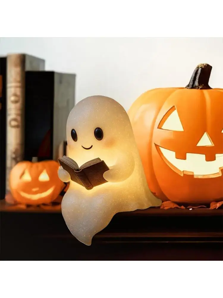 Nette Geist Lesen Schreibtisch Licht Halloween Geist 3D LED Leuchtende Geist Nachtlicht Für Halloween Geschenke Party Dekoration
