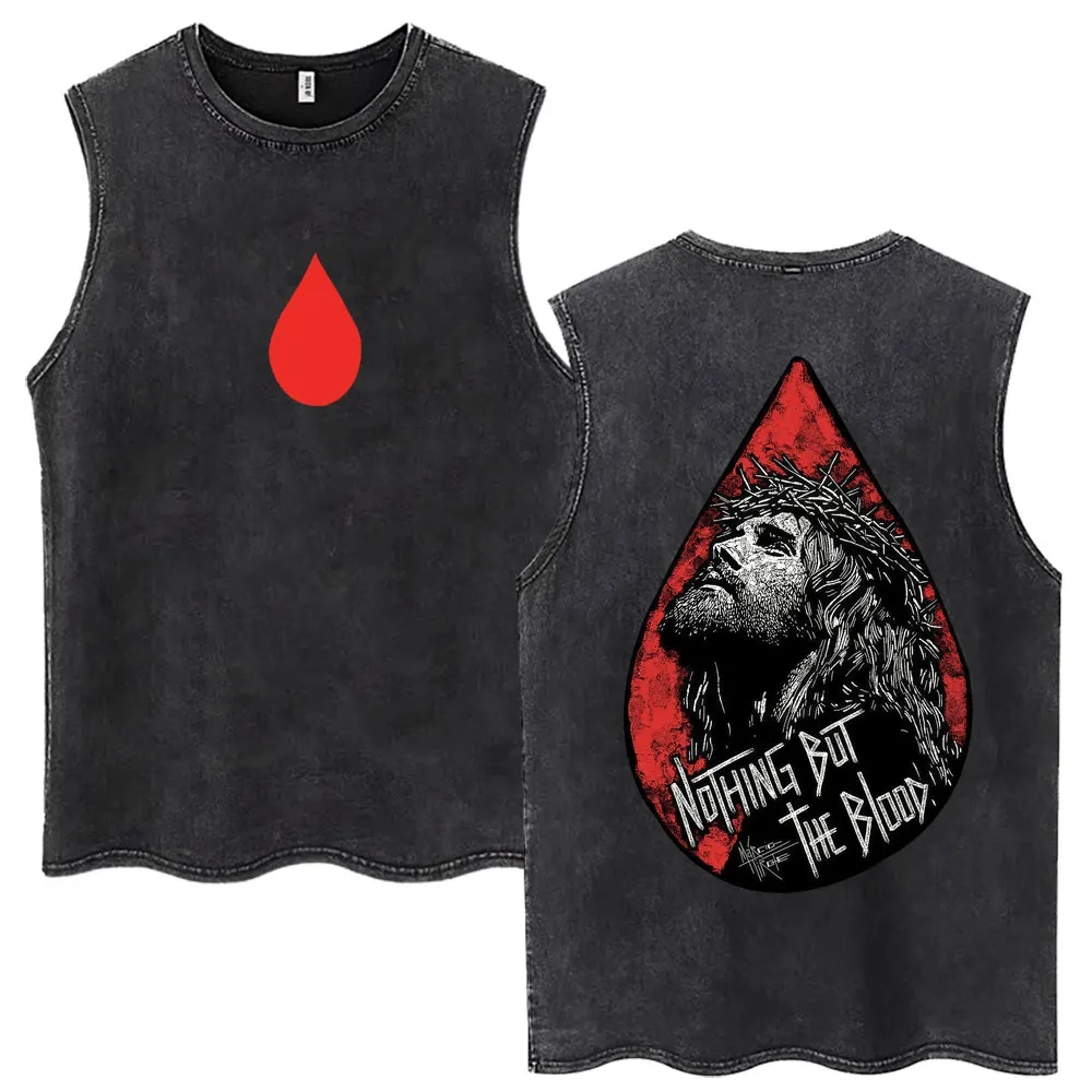 Christian Religious Jesus Gathedral Grace Washed Tank Tops Bible Verse Harajuku  Sleeveless T Shirts Unisex Loose Cotton Vests