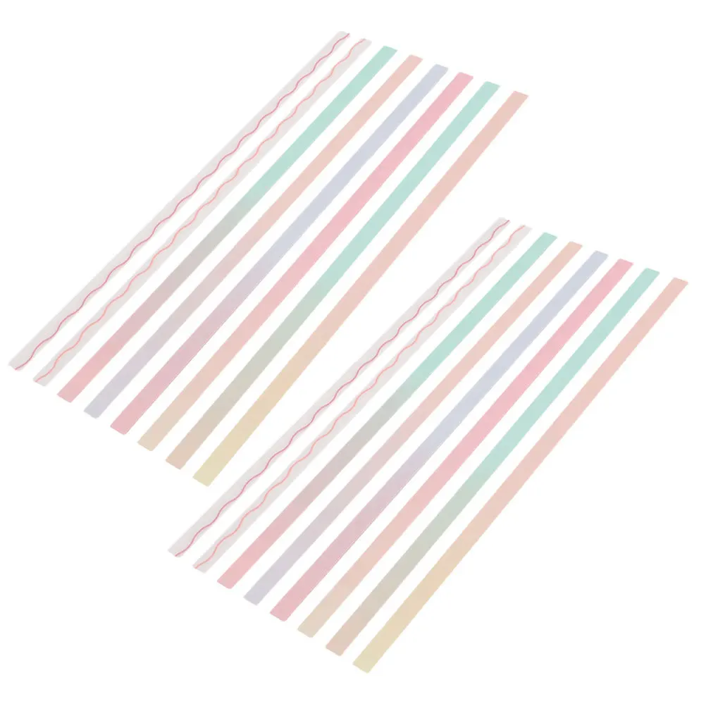 

2Sets Colorful Reading Strips Pet Material Wear-Resistant Long Sticky Tabs for Indexing Note Taking Bookmarks Office Notebook