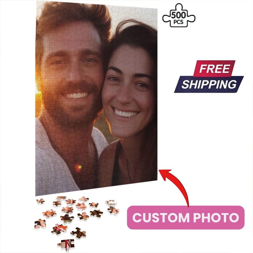 35/300/500/1071pcs Personalized Custom Photo Puzzle Family Photos Unique Gift For Dad Mom Mother's Day