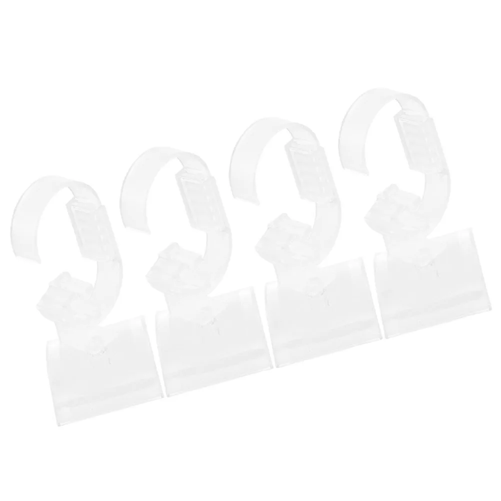 4Pcs Adjustable Clear Plastic Watch Stand Display Stands for Men Women Watch Storage Holder Organizer Rack Display Stands