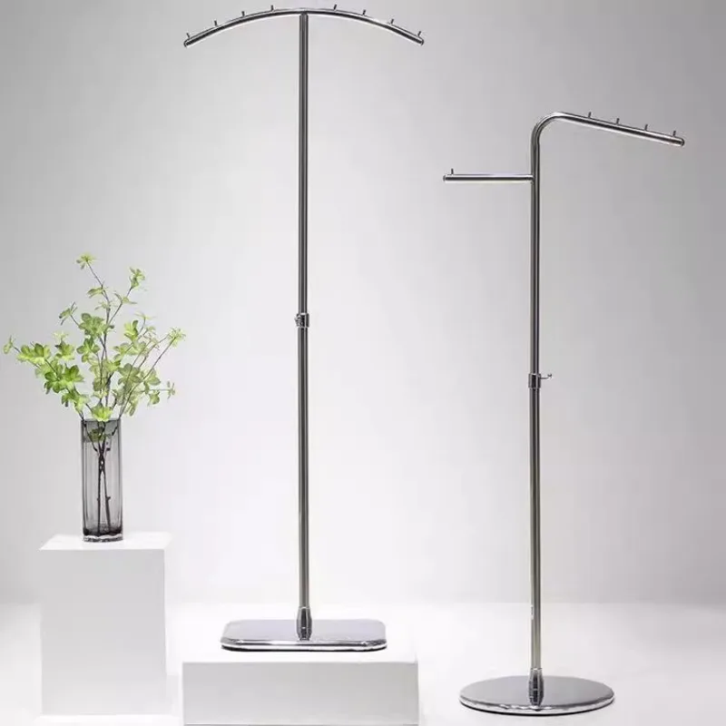 

Clothing store display rack Hanging rack Non-slip hanging bag Clothes stainless steel display rack Adjustable floor type