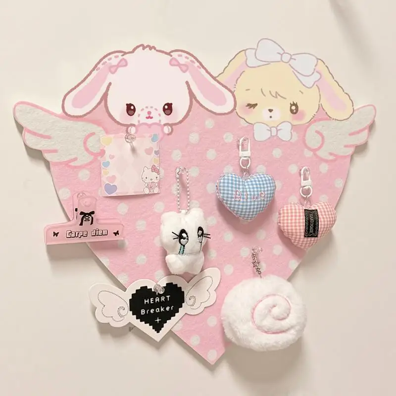 Cute Cartoon Bunny Felt Decoration Cork Board Wall Photo Message Board Wall Punch-free No Damage The Wall Room Decoration