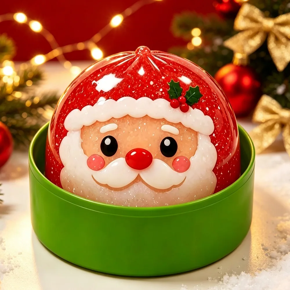 Cute Christmas-themed Bun Squeeze Stress Relief Toy Bun Squishy for Venting Desktop Decoration Office Grip Stress Toy Gift