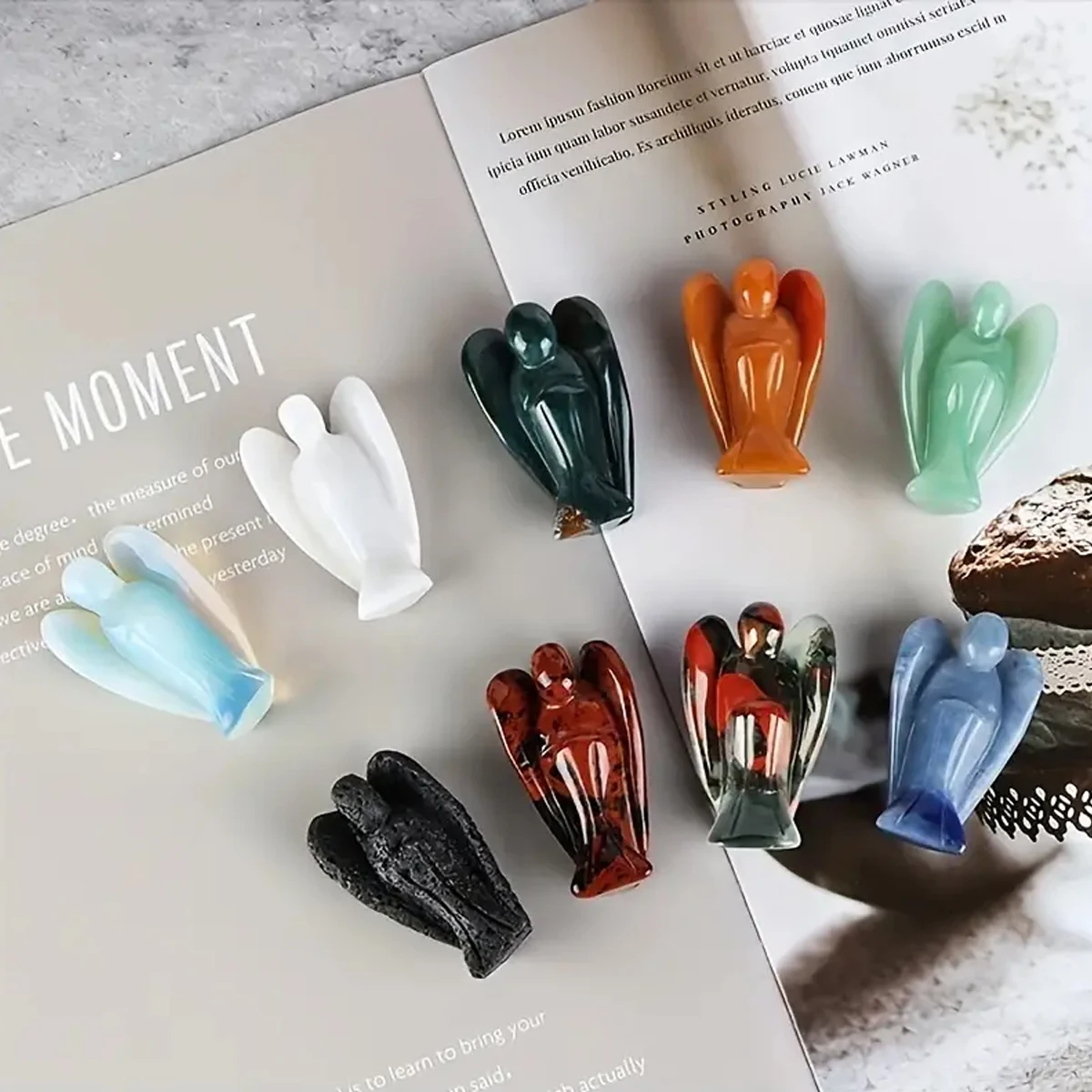 1 Zoll Mini-Kristallschnitzerei, Engel, Kristall, Geschenk, Heimdekoration, Mineralexemplar, blanker Stein, Heilstein – Detail 5
