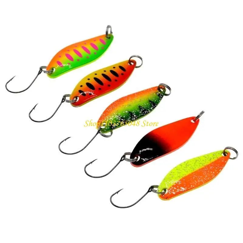 

R53E 10Pcs Colorful Spoon Lures Metal Hard Spinner Baits Lures Bass Spinner Swimbaits