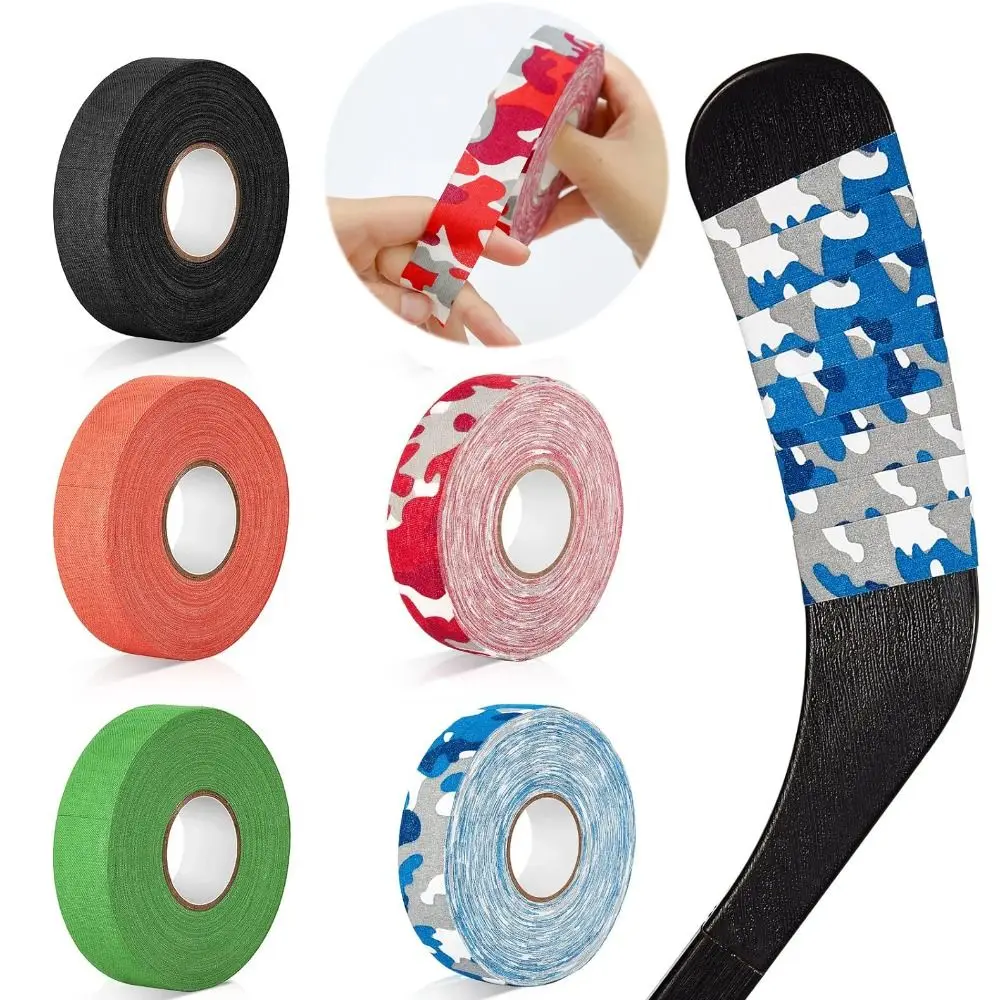 Ruban adhésif en polyester anti-aldes pour hockey sur glace, 2.5cm x 25m, anciers de hockey résistant à l\'usure, bande élastique pour sports