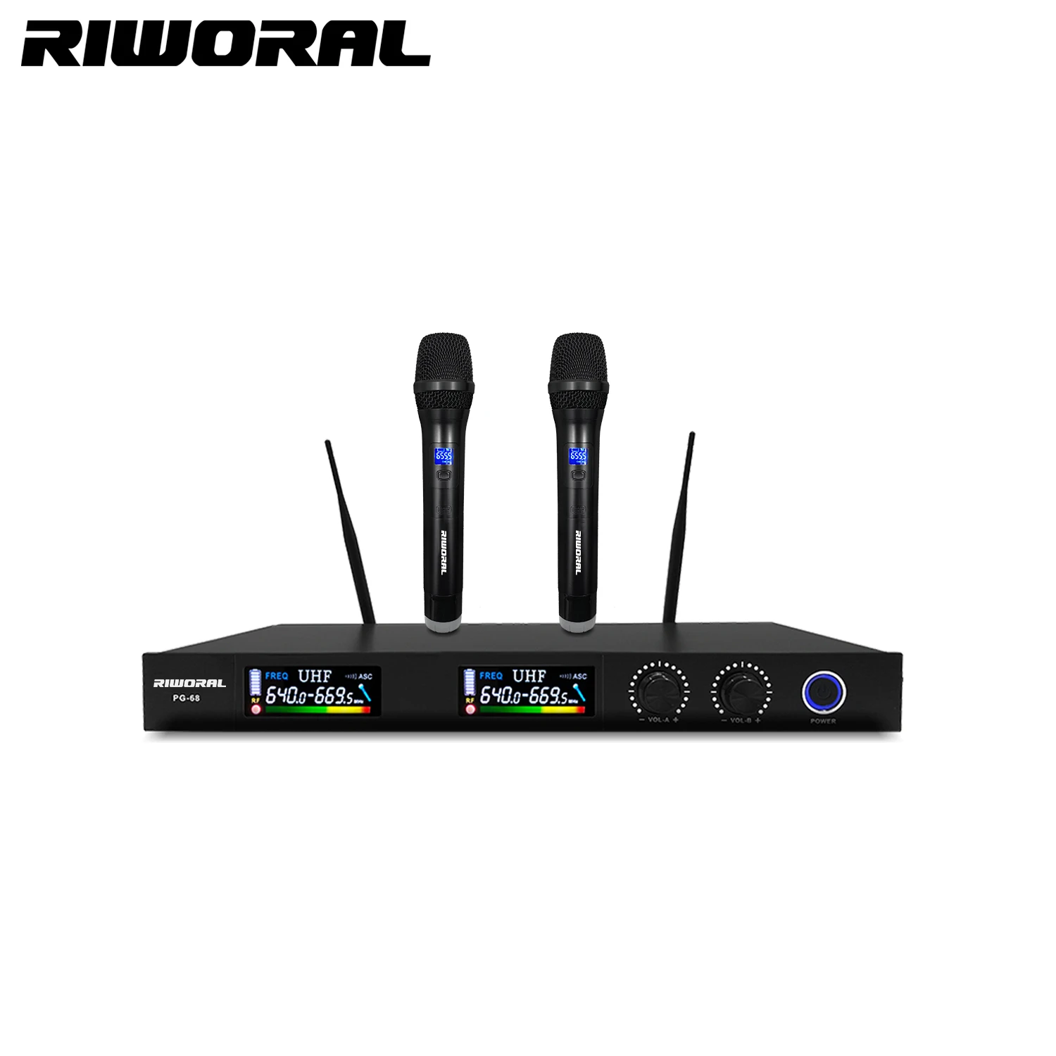 2026 PG68 Hot Selling 2 Channels Wireless Microphone Studio Recording Professional Karaoke Microphone