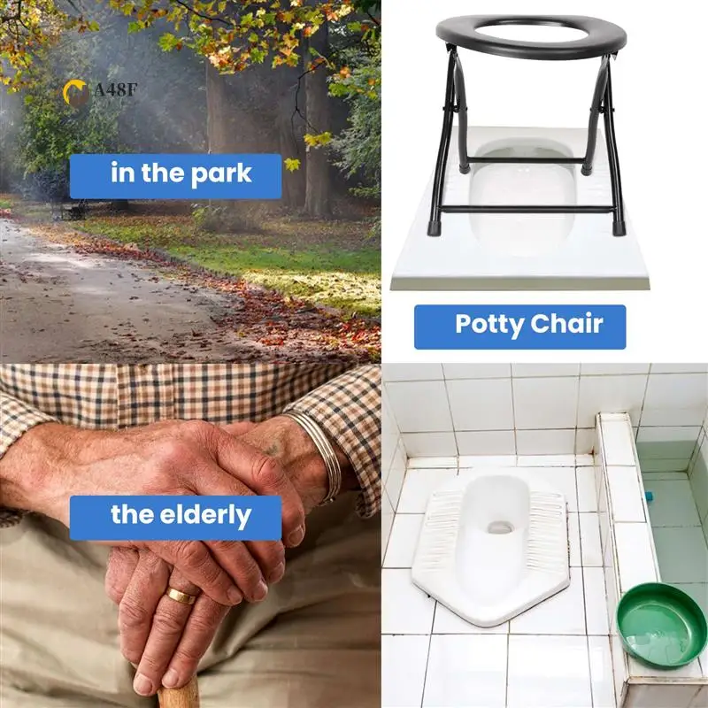 

A48F-Portable Strengthened Foldable Toilet Chair Travel Camping Climbing Fishing Mate Chair Outdoor Activity Accessories