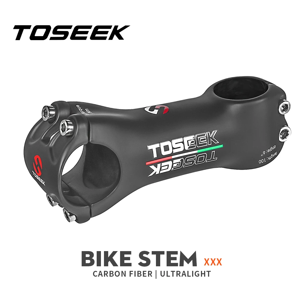 TOSEEK XXX Bike Handlebar Stem Mountain Bike Stem Carbon Power 6 Degree Bike Parts Mtb Stem Roadbike Carbon 80mm 90mm