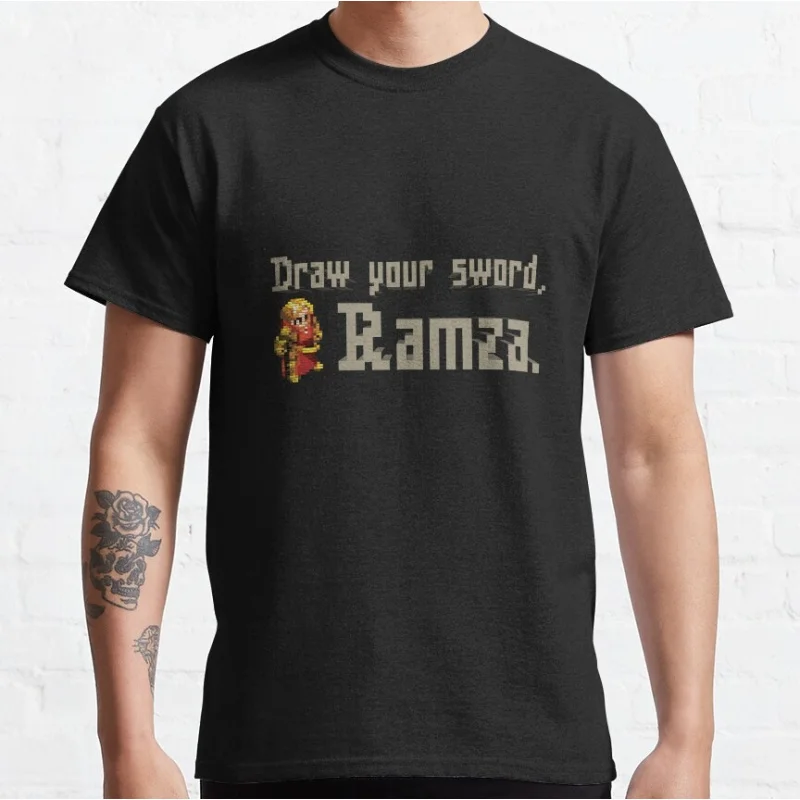 

Draw Your Sword Final Fantasy Gift t shirt for RPG gamer 100% cotton printed tee Short Sleeve Graphic Clothes All size tops