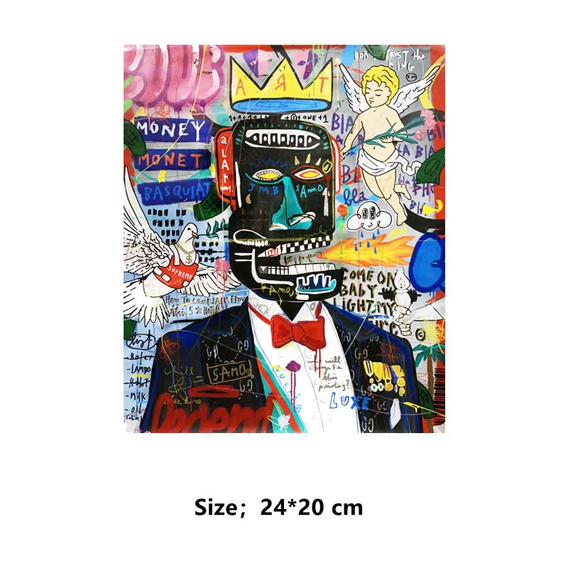 Iron-on Sticker For Clothes DTF Graffiti Painted Animal Fashion T-shirt Hoodie DIY Jacket Patch is Waterproof