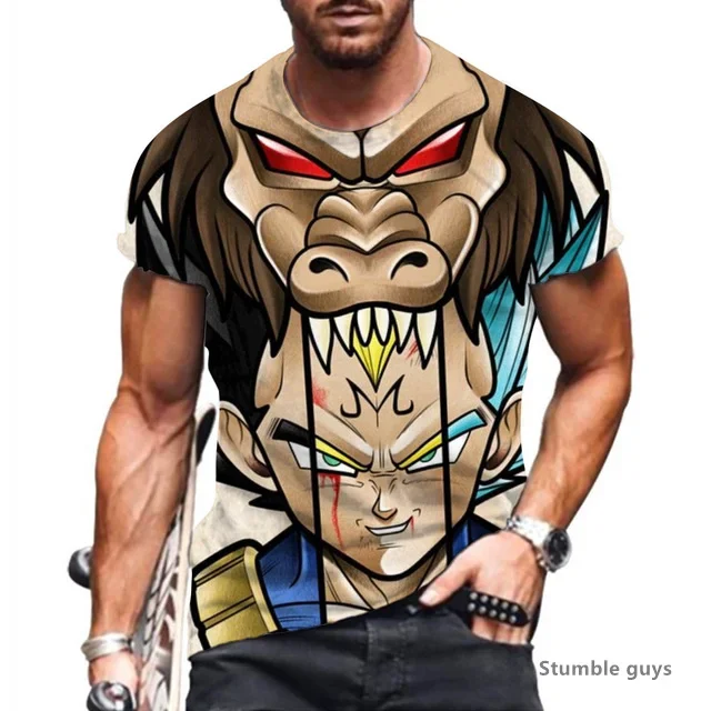 2026 Herren Unisex Fitness Anime Dragon Ball T-Shirt Goku Kakarot Vegeta Super Saiyan Übergroßes T-Shirt Kurzarm