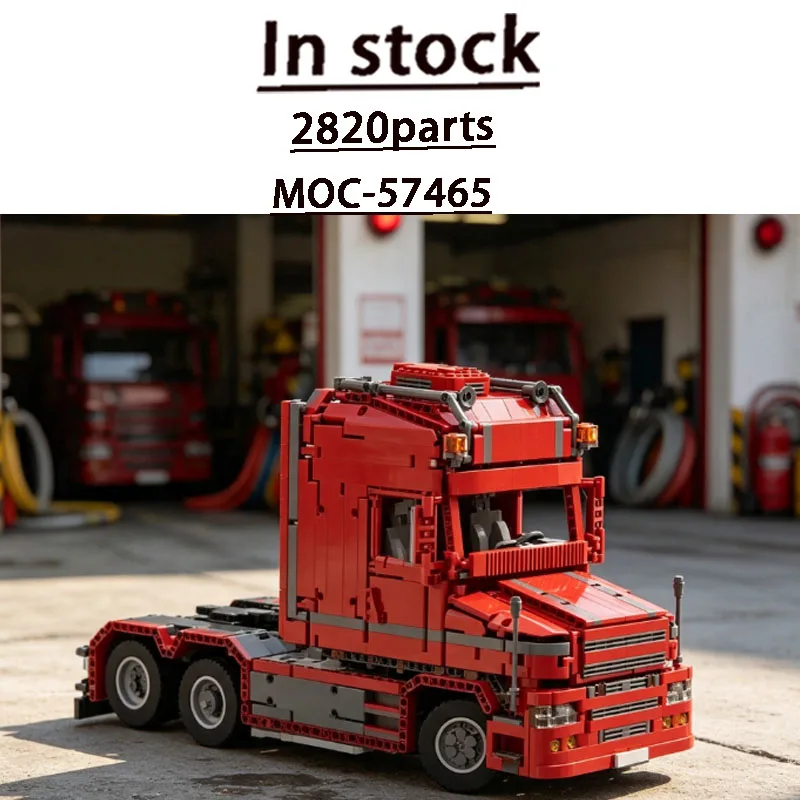 New MOC-57465 Popular Military Firefighting Semi-Trailer Truck Building Blocks Model, 2820 Parts, Custom Adult Birthday Toy Gift