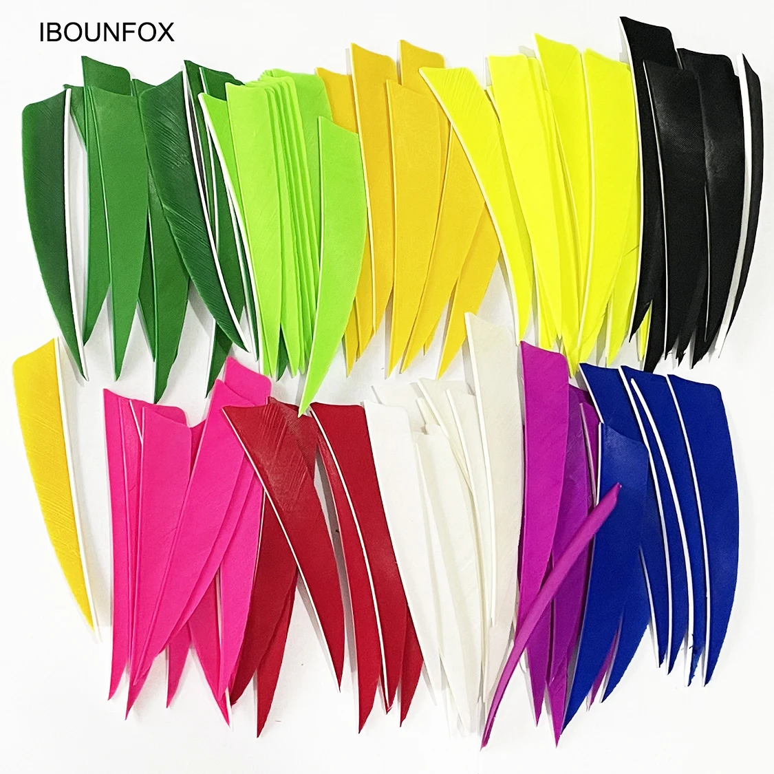 

4" 50Pcs/lot IBOUNFOX Hunting Arrow Feathers RW Natural Turkey Feathers Shield Archery Fletches Vanes For Bow Arrow Accessories