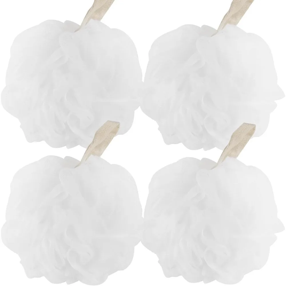 

Shower Loofahs 70g Bath Sponges Mesh Balls for Body Scrubber Exfoliator Wash Back Scrubbers Bathroom Men Women - 4 Cleaning Bath