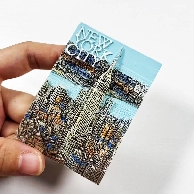 

New York Landmark Building Tourist Popular Fridge Magnet Craft 3D Magnetic Commemorative Ornament