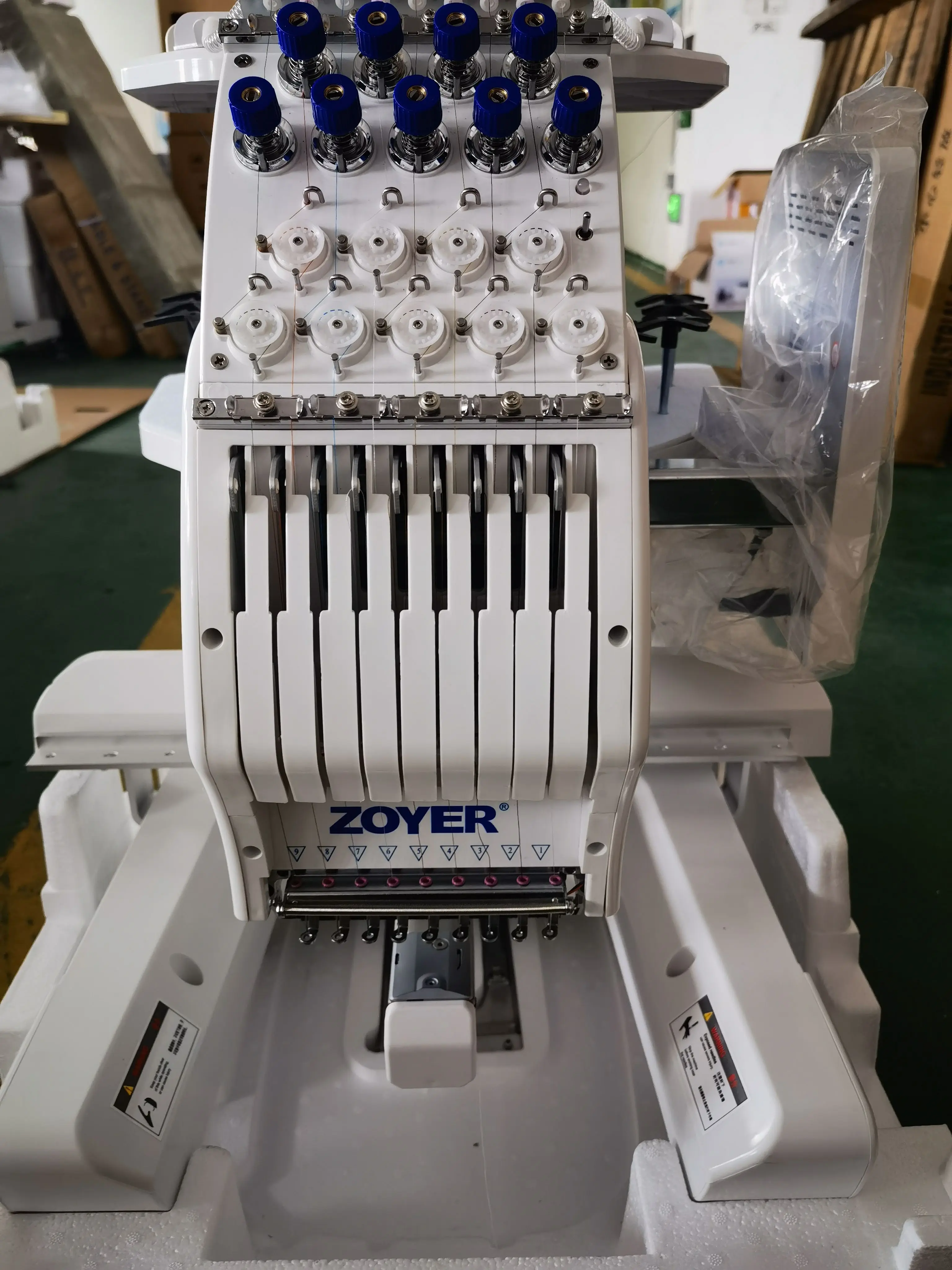 ZOYER ZY-EM0901MT Single Head High-Speed 9-Needle Computerized T-Shirt Cap Embroidery Machine Flat Embroidery Machine