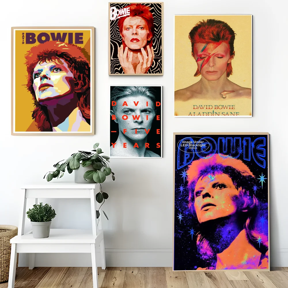 D-David B-Bowie Vintage Posters Sticky Vintage Room Home Bar Cafe Decor Kawaii Room Decor