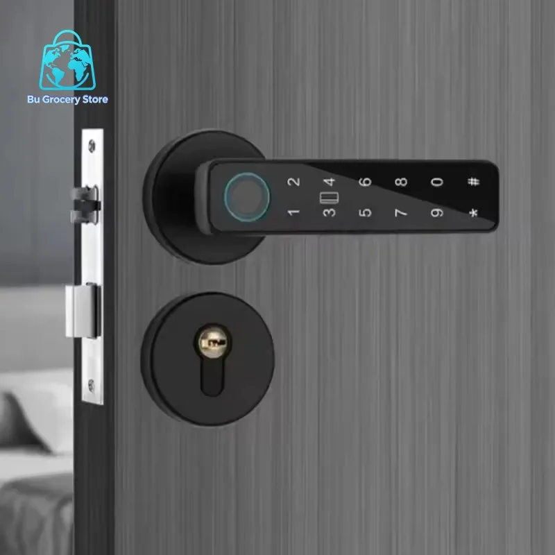 Suitable for One Grip Modern and Simple Interior Door Fingerprint  Office Password Lock Aluminum Alloy Smart Door Lock