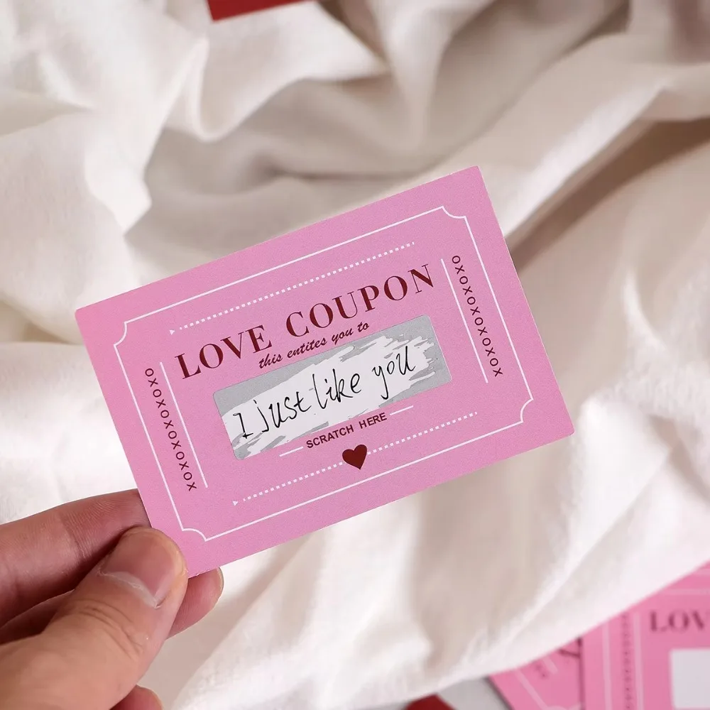 Scratch-Off Love Coupons, 10 Pieces, DIY Valentine\'s Day Love Coupons, Creative Birthday Gifts for Boyfriends