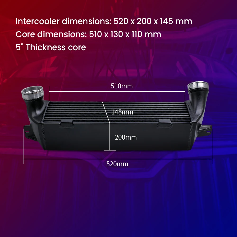 BMW用インタークーラーのアップグレード,e82,e80,2008-2011,e90,e92,e93,e88,135i, 1m,335i,e89,z4,130mm
