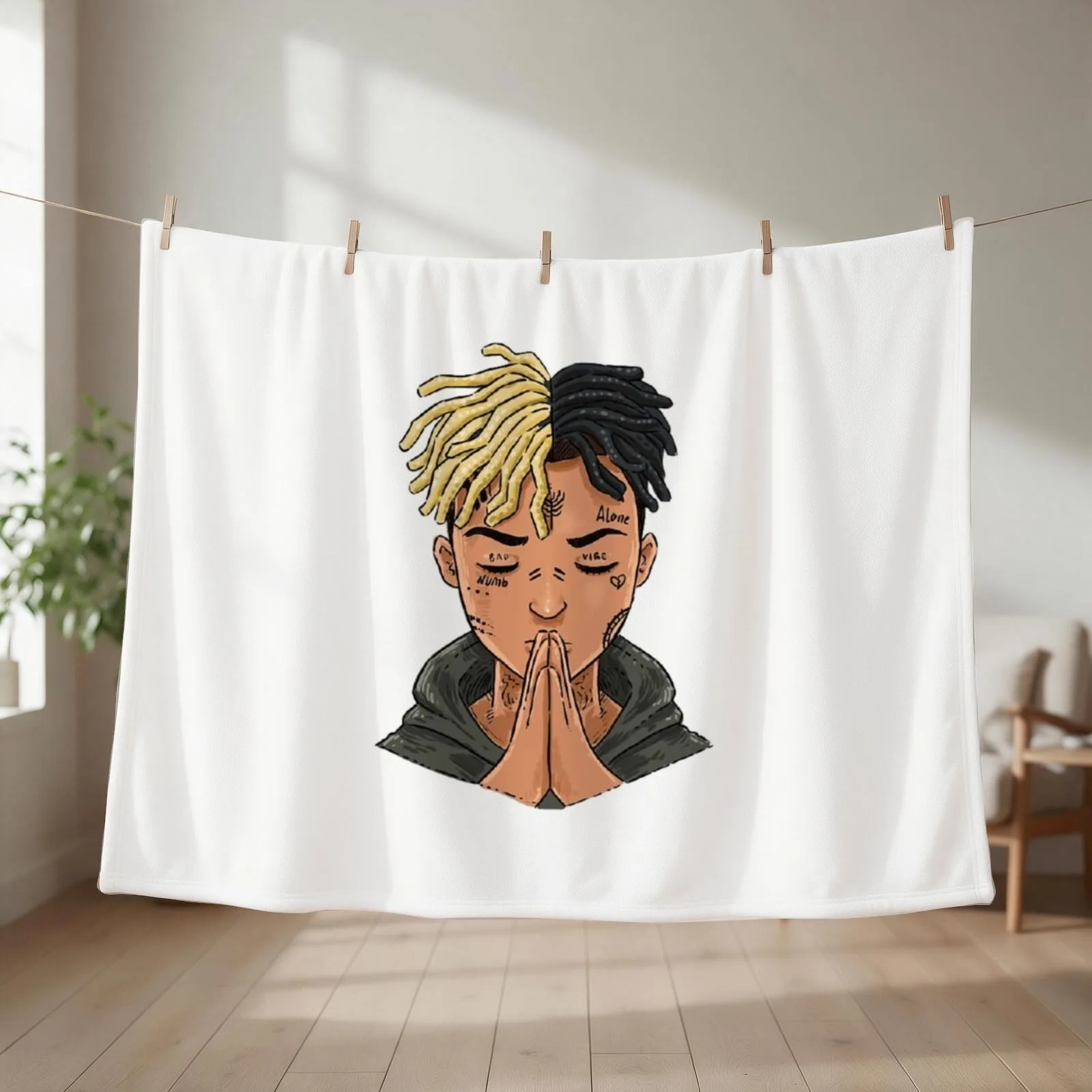 XXXTentation draw cartoon RIP legend Rap Throw Blanket Hair Flannel Fabric Winter beds Multi-Purpose Blankets
