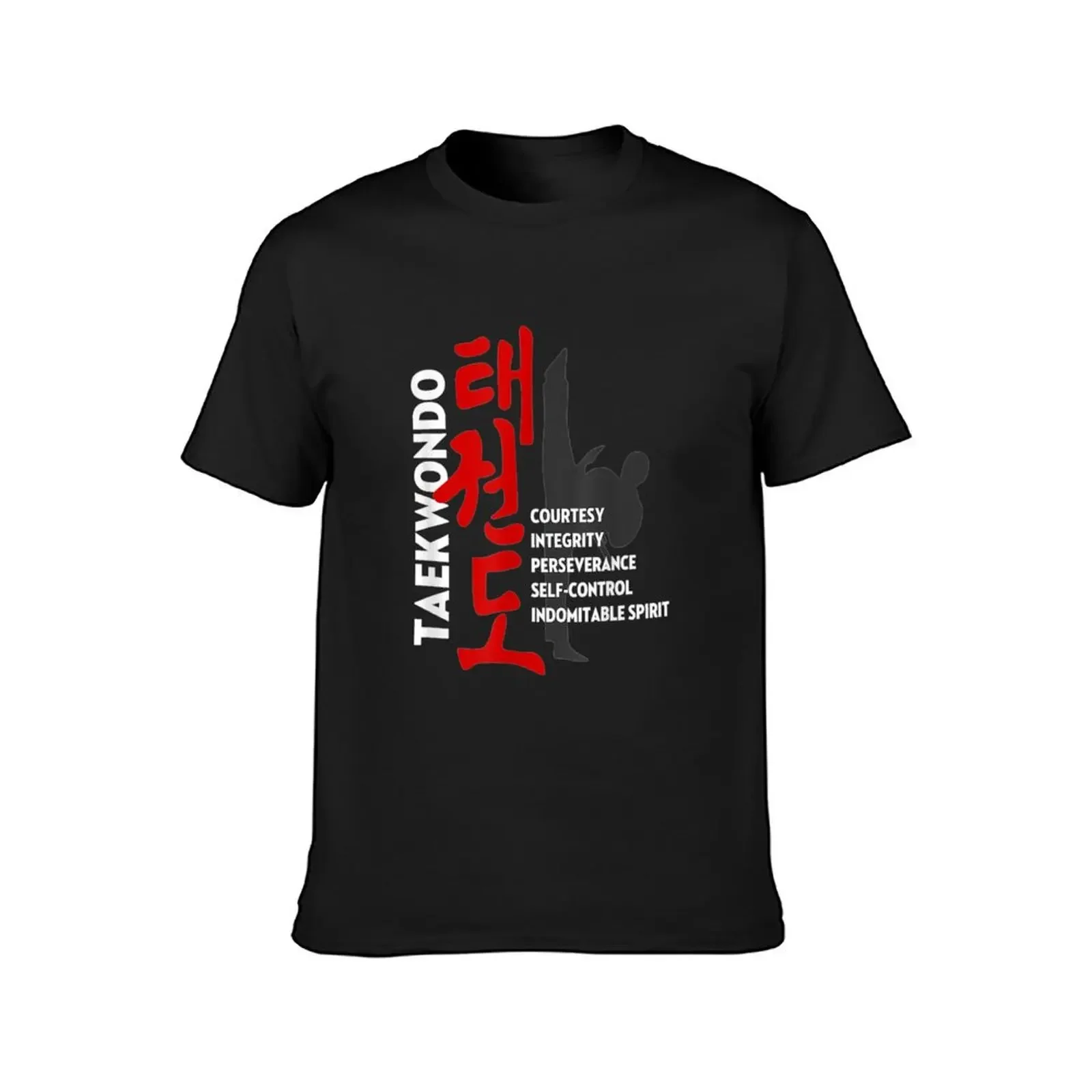 Taekwondo Tenets T-Shirt blacks kawaii clothes t shirt men 100℅ cotton