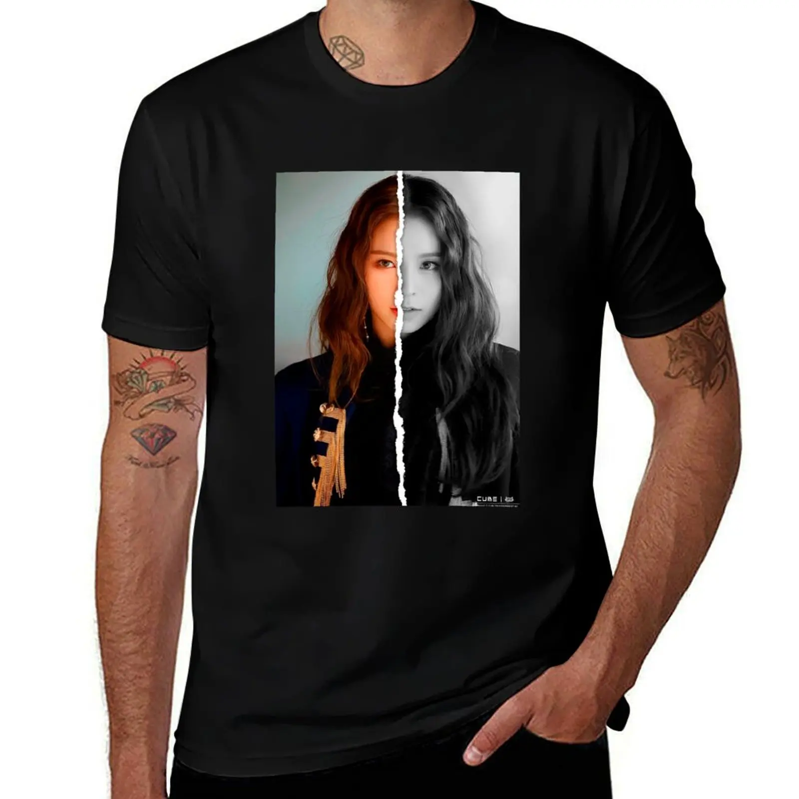 CLC Elkie (divided photo) T-Shirt All Match Print Short Sleeve Top T-Shirt