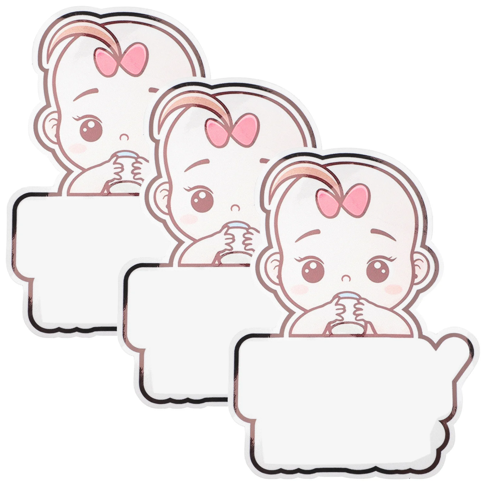 

3Pcs on Board Decal Pet Material Durable Smooth Texture Comfortable Touch Strong Adhesion Long Time Use Car Safety