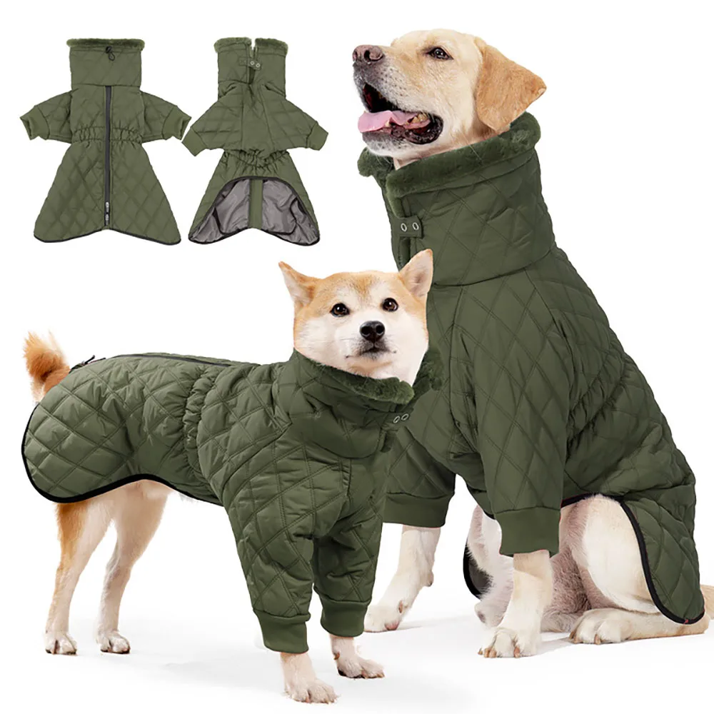 

Cotton Padded Jacket Warm Turtleneck Dog Clothes British Gentleman Windproof Leg Coverage New Season Pet dog Apparel