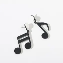 Korean Acrylic Earrings  Personality Asymmetric Music Notes Earrings  Women Accessory Lady Dangle Earrings Jewelry Bijoux
