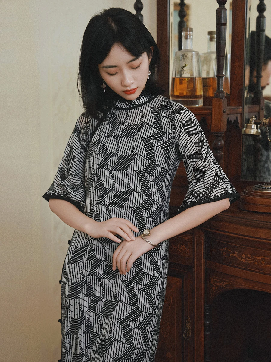 

Весенне-летний длинный комплект из 2 предметов с пятью четвертью Све, повседневная одежда, винтажный комплект без пуговиц с цветочным принтом