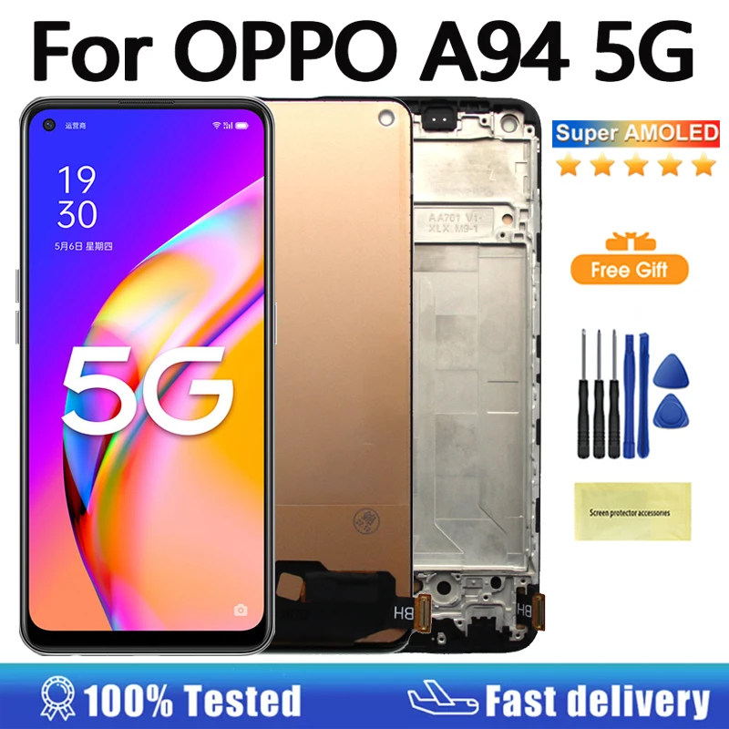 

6.43" AMOLED Display For OPPO A94 5G LCD Display Touch Screen Digitizer Assembly Replacement CPH2211 A94 5G Screen