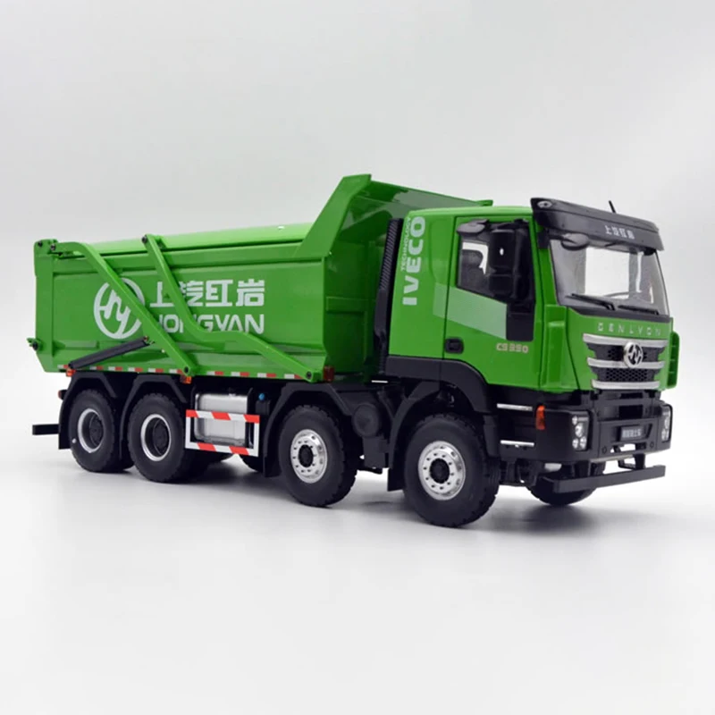 Diecast Alloy 1:24 Scale IVECO Heavy Waste Dump Truck Cars Model Adult Classics Toys Gifts Collection Souvenir Static Display