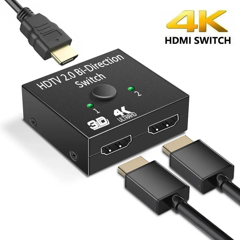 HDMI-compatible Switch Bi-Direction 2.0 HDTV Splitter 1x2/2x1 Adapter 2 In 1 Out Converter For PS4 XBox TV Box HDTV 4K Switcher