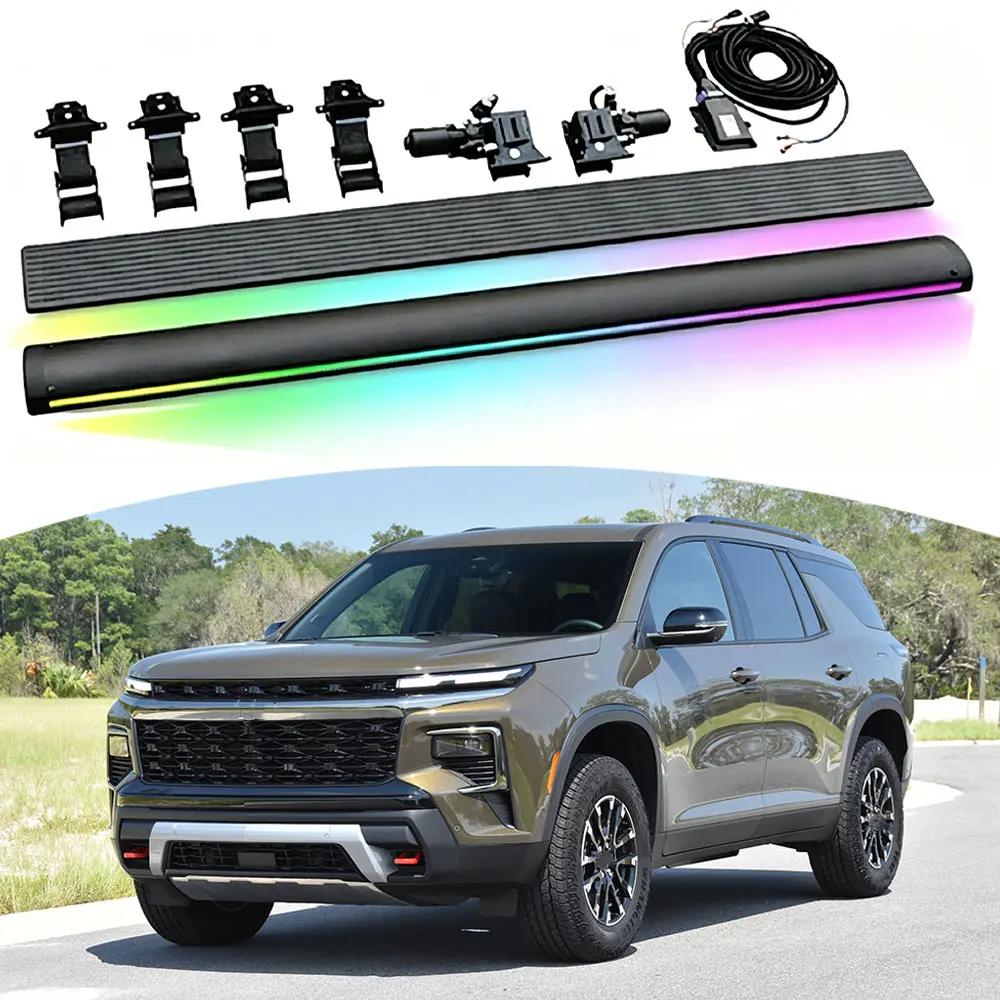 2PCS LED Light Electric Side Steps Running Boards Compatible with Chevrolet Traverse 2024-2026