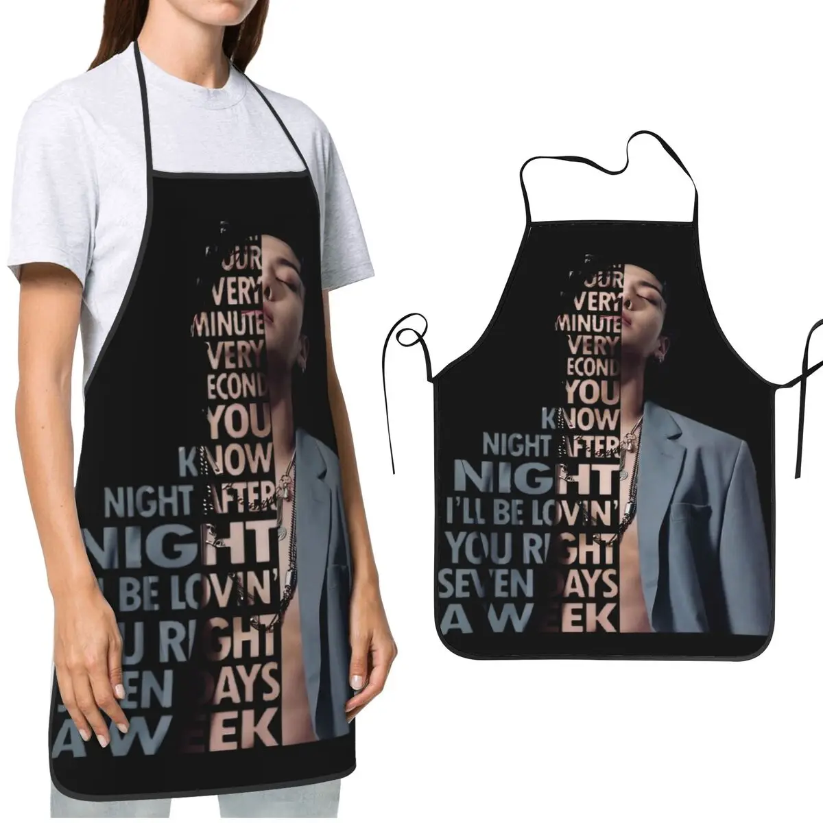 Adjustable Neck Strap Apron Oil & Water Resistant Kpop BBQ Aprons for Men Women Chef Gifts