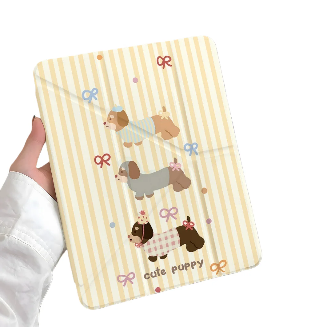 

Cute Puppy Pen Slot Tablet Case For Mini 7 6 iPad Pro 2024 2022 2021 2020 2019 2018 2017 11 10 9 8 7 6 5 Air7 6 5 4 3 2 1 Cover